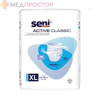 Трусы впитывающие для взрослых,SENI ACTIVE CLASSIC, размер XL, 30 шт